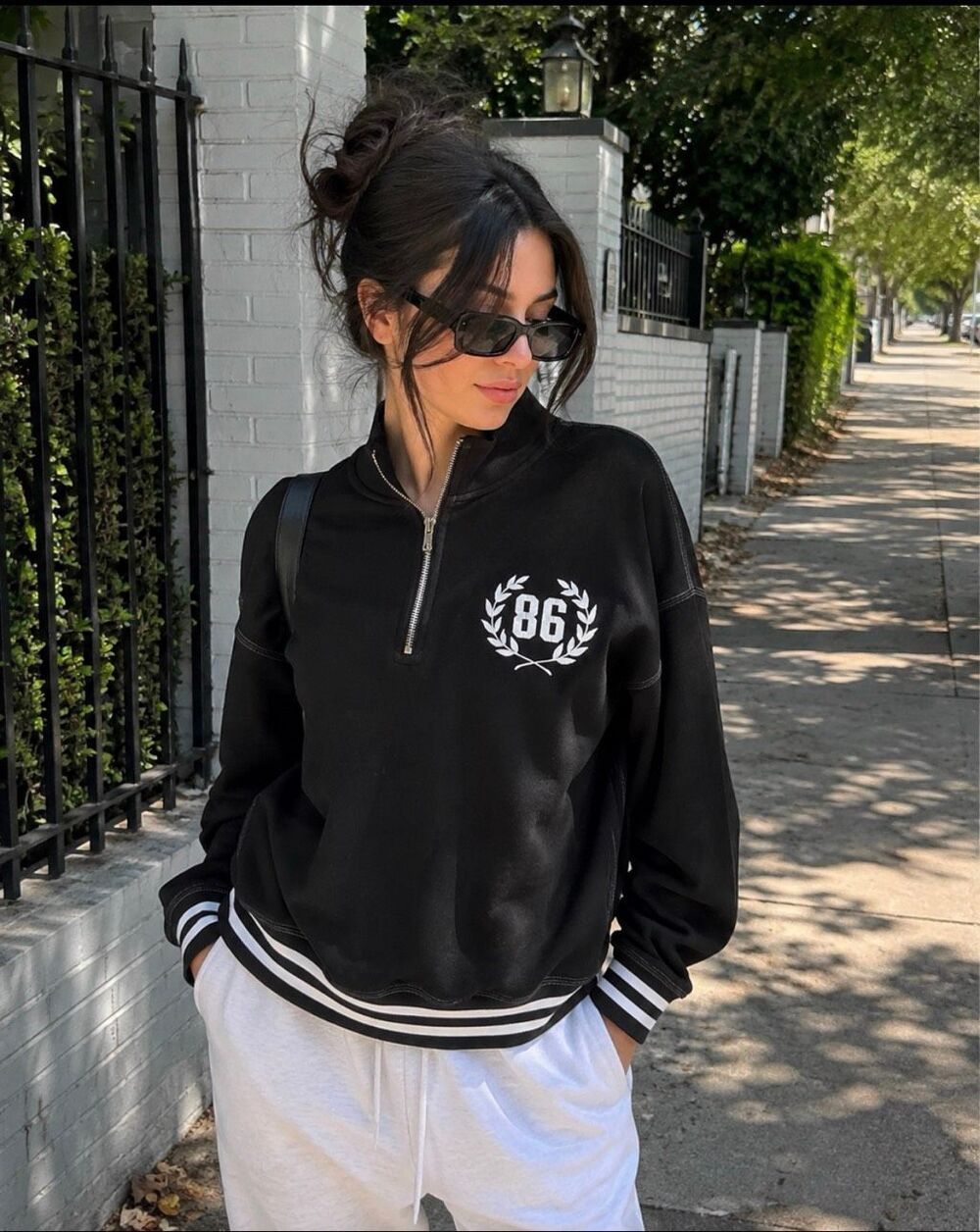 VS PINK vintage campus pullover 1/4 half zip sweatshirt jacket